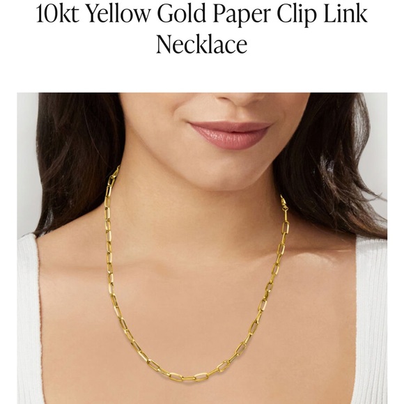 Solid Gold Paperclip Chain Necklace - Picture 6 of 9